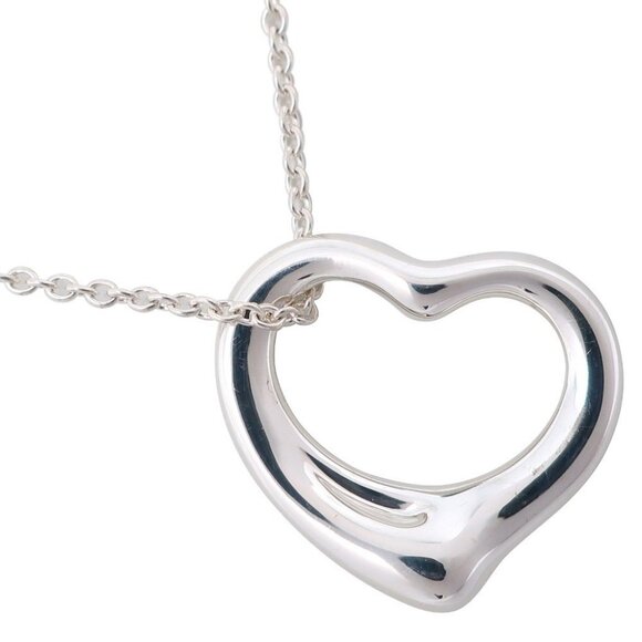 TIFFANY&Co. Open heart Necklace Elsa Peretti Silver925 3g Women - Picture 1 of 6